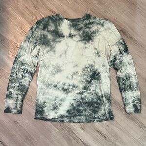 Old Navy Tie-Dye Long Sleeve Shirt - Green and White